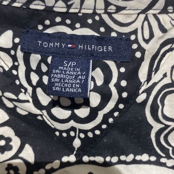 Tommy Hilfiger Women's Black White Paisley Cap Sleeve Sheath Dress Size Small - Picture 10 of 10